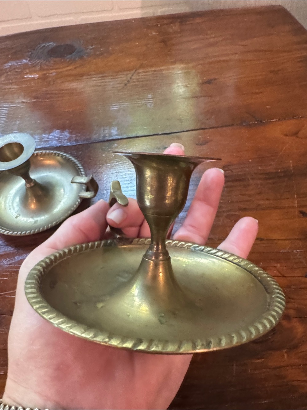 Two Brass Candle stick holders - Picture 8 of 9